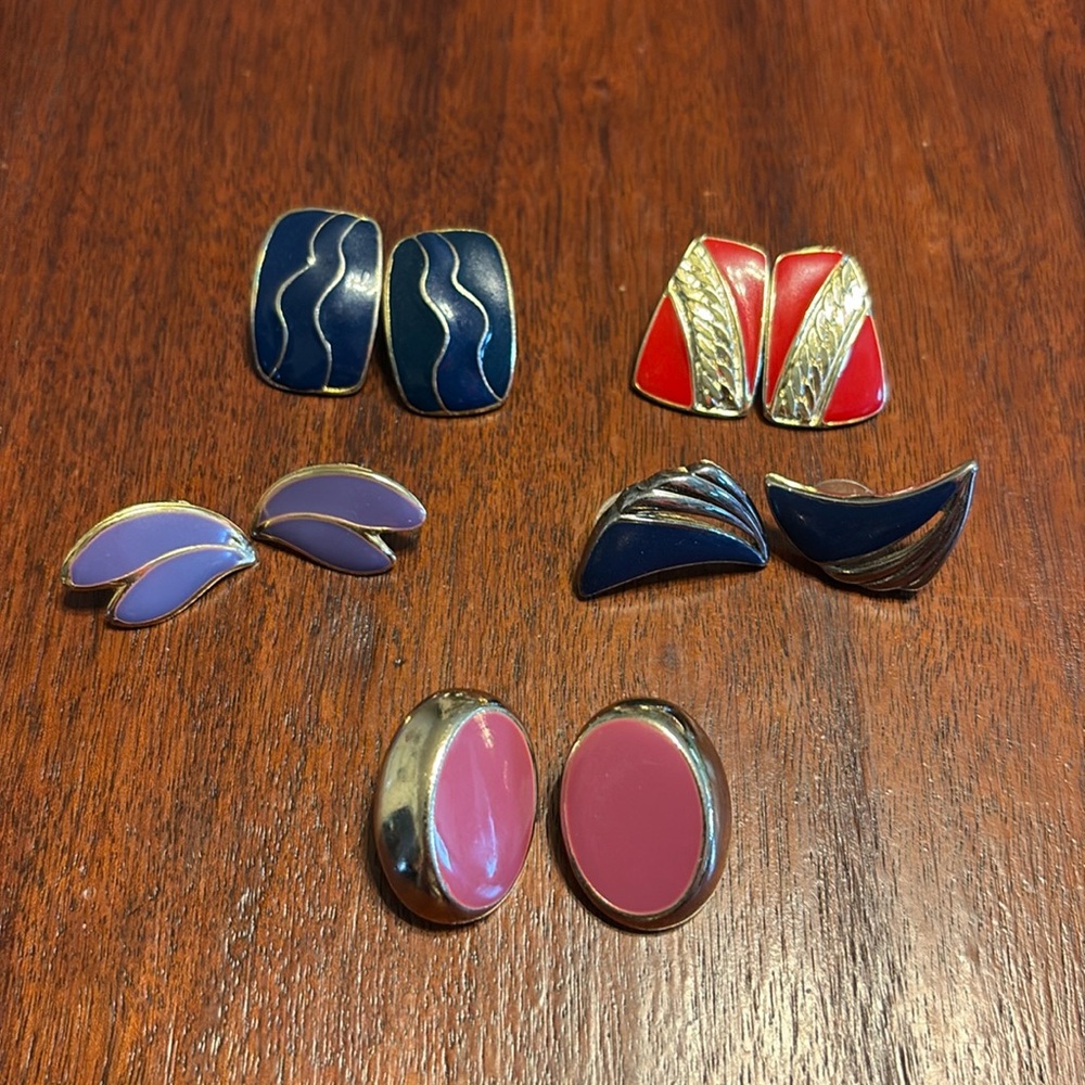 #15 Vintage Earring Lot of 5- Stud Earrings